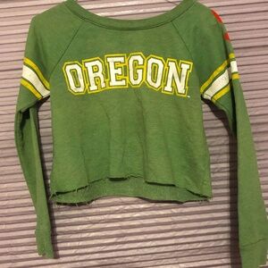 Official OREGON Logo Statement varsity Crop top Long Sleeves Sweatshirt sweater